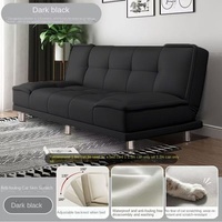 Sofá cama de cuero plegable de doble uso moderno para apartamentos pequeños Alquiler simple Protección contra arañazos de gato integrada para la vida