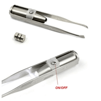 Outils et équipements professionnels de réparation de téléphone portable de pince à épiler de lumière LED d'acier inoxydable de meilleure qualité