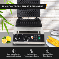 Machine à gaufres commerciale en forme de sapin de Noël, 4 moules en acier inoxydable, revêtement antiadhésif en téflon, pour snacks