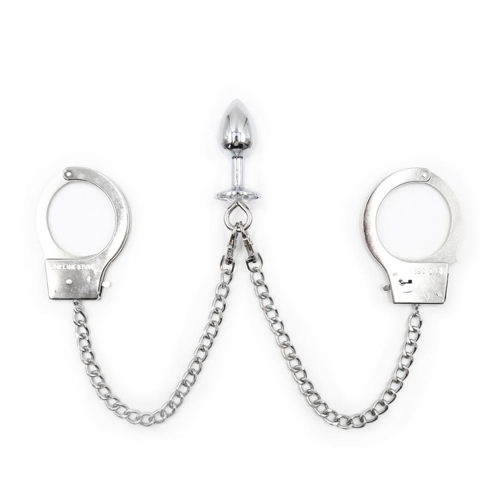 slave anal plug BDSM Anal Plug and Iron Cuffs for Couples