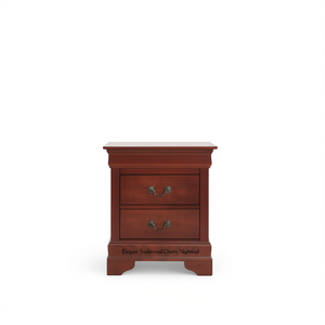 Mesita de Noche Tradicional de Madera con 2 Cajones para Almacenamiento, Mueble de Dormitorio - Product Image 1