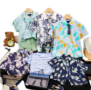 Conjunto de regalo al por mayor para niños de 0 a 3 meses, 2 piezas, peleles, monos y bodys de poliéster liso, tallas mixtas, top de verano, limpio - Product Image 2