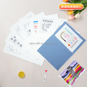 Carnet <span class=keywords><strong>de</strong></span> points <span class=keywords><strong>de</strong></span> broderie en lin <span class=keywords><strong>de</strong></span> qualité supérieure, guide <span class=keywords><strong>de</strong></span> broderie DIY à feuilles mobiles pour débutants - Product Image 2
