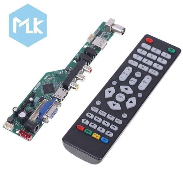 MLK T.V53.03 Universal LCD TV Controller Driver Board V53 Analog TV AV USB Media Motherboard