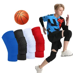 Высококачественный подростковый спортивный баскетбольный стабилизатор, нейлоновый Противоскользящий сотовый коленный рукав для детей