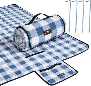 Breathable Lightweight Waterproof Sand-proof Polyester Square Family Picnic <b>Blanket</b> for Children Pets Easy Carry All - Product Image 2