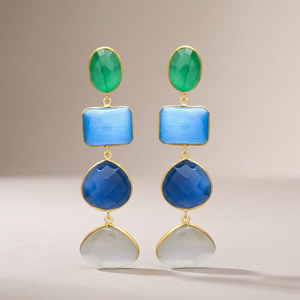 New Arrival Stylish Multicolored Dangle <b>Earrings</b> for Special Occasions Wholesale Brass Dangle <b>Earrings</b> Wholesale Brass <b>Stud</b> - Product Image 2