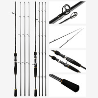 WildTrek Lure Rod 1.8m/2.1m/2.4m Spinning & Casting ML/M/MH 3-Power Serat Karbon 2-Piece Joran Pancing Air Tawar