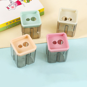 <span class=keywords><strong>Taille</strong></span>-<span class=keywords><strong>crayon</strong></span> <span class=keywords><strong>rotatif</strong></span> à double trou de dessin animé avec capuchon en ruban adhésif transparent - Product Image 1