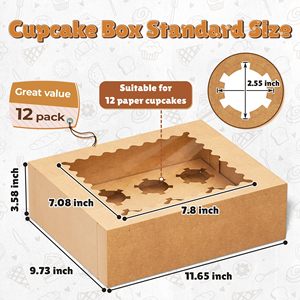 2 4 6 12 Holes Cupcake Box With Pvc Window Foldable White Paper Cup <b>Cake</b> Muffin Packaging Box - Product Image 4