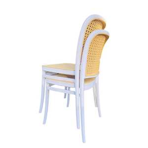 Dining Light Luxury Rattan Outdoor Home Balcony Plastic Back <b>Chair</b> - Product Image 5