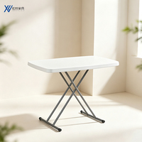 Table pliante portable personnalisée, robuste, avec plateau en plastique blanc, pour le camping, les banquets, l'intérieur et l'usage quotidien