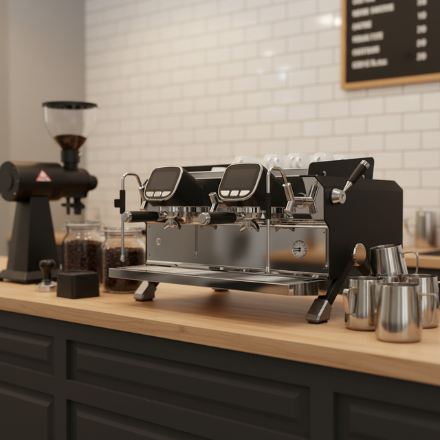 Commercial Barista Coffee Shop Equipment Semi Automatic Espresso Coffee Machine with 6200W Power and 12L T1 Boiler for Business
