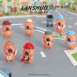 Figuras de Animales de Resina, Color Sólido, Oso de Dibujos Animados en Miniatura, Decoración para el Hogar, Manualidades, Juego de Juguetes de Modelismo para Decoración - Product Image 4