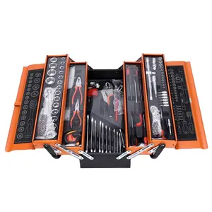 Multi-layer Foldable Convenient Portable Orange Professional 85 Pcs Chrome Vanadium Household Auto Hand Tool Ratchet Socket Set