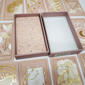 Cartes à jouer <span class=keywords><strong>Oracle</strong></span> d'astrologie de haute qualité Cartes de tarot personnalisées Deck Feuille d'or Bord polychrome Impression personnalisée avec boîte - Product Image 6