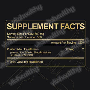 Vitahealthy OEM/ODM shilajit Resin 100% ผลิตภัณฑ์เสริมอาหารหิมาลัยบริสุทธิ์เรซินชิลาจิตบริสุทธิ์ธรรมชาติฉลากดั้งเดิม - Product Image 2