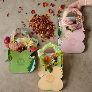 Caja de Regalo Biodegradable para Ramo de Flores, con Ilustraciones Hechas a Mano, para el Día de la Madre, Caja de Cartón para Flores con Lazos - Product Image 2