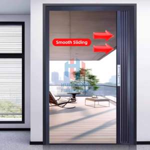 Moustiquaire invisible pliante en maille diamantée, en alliage d'aluminium, anti-insectes, anti-effraction, avec rail suspendu, porte coulissante pliante - Product Image 5