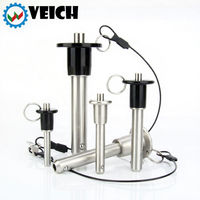 VEICH Goupille à bille à bouton-poussoir tout en acier inoxydable, à ressort, autobloquante, à dégagement rapide, traitement de surface par électrophorèse