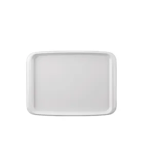 メラミン食器ホワイトプラスチックメラミントレイ17.25インチ特大長方形逆トレイ