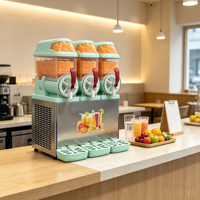 Machine à Boissons Glacées Professionnelle 3 Bacs – Machine à Granita Automatique avec Mode Nuit pour Bar à Thé au Lait et Usage Commercial