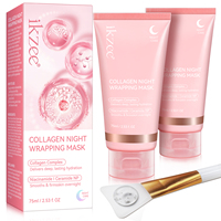 Masque facial peel-off Ikzee 75ml, soin hydratant élastifiant, réduit le relâchement et la terneur, collagène hydrolysé, masque de nuit