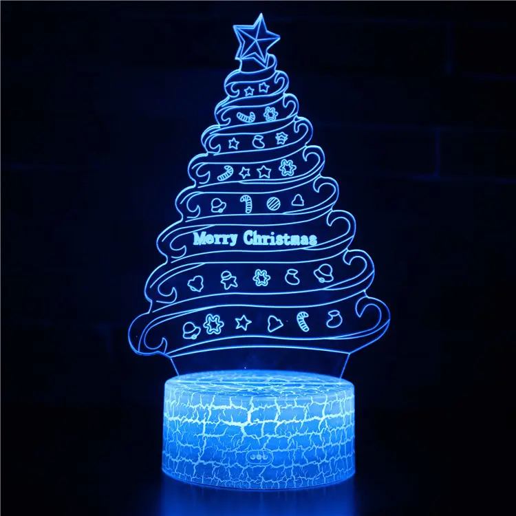 크리스마스 일 빛 3D LED 램프 홀더 주문 낭만주의 선물 아크릴 램프