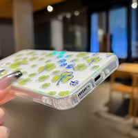 Étui de téléphone portable en acrylique IMD transparent de luxe à motif floral pour Samsung Galaxy S26 S25 A15 A06 A72 – Coque transparente effet fluide