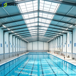 Centre aquatique modulaire en acier résistant aux séismes, à portée libre, étanche à l'humidité, pour natatorium public - Product Image 1
