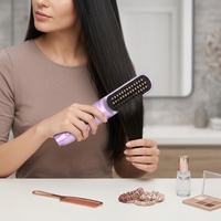 AINI Peigne Lisseur Sans Fil Professionnel Portable Rechargeable Mini Peigne Lisseur et Fer à Boucler 2 en 1