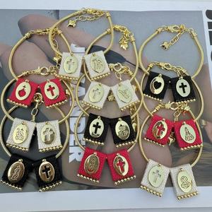 Pulsera Trenzada Moderna BD-D942, Pulsera con Dijes <span class=keywords><strong>de</strong></span> Cuentas Miyuki, Pulsera con Dijes <span class=keywords><strong>de</strong></span> la Virgen María, San <span class=keywords><strong>Benito</strong></span>, Religión/<span class=keywords><strong>Cruz</strong></span>/Corazón - Product Image 1