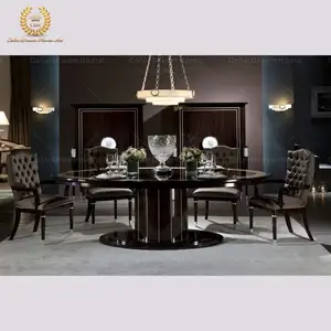 Modern furniture round wooden dining table set 8 person