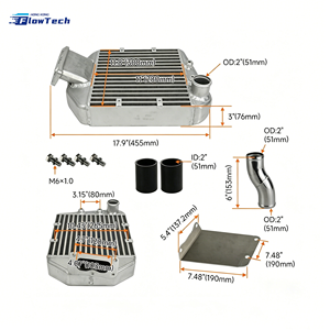 ชุดอินเตอร์คูลเลอร์อะลูมิเนียมแบบติดตั้งด้านบน FlowTech ชุดประกอบอินเตอร์คูลเลอร์ประสิทธิภาพสูงสำหรับ Toyota Land Cruiser 80 Turbo Diesel Retrofit - Product Image 5
