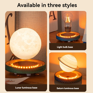 Floating <b>LED</b> Bulb Night <b>Light</b> Magnetic Levitation Moon Saturn Desk Lamp Bedroom Home Decor Gift For Lover - Product Image 3