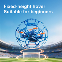 Drone RC JUNRONG, avion télécommandé en forme de ballon de football, mode anti-étranglement avec lumière LED, quadricoptère de football télécommandé pour enfants et adultes
