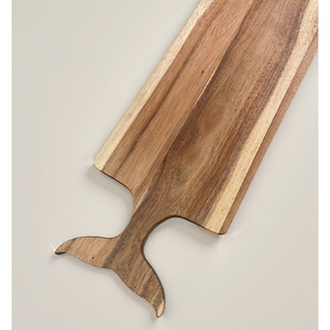 Planche à pizza en bois d'<span class=keywords><strong>acacia</strong></span> avec poignée en queue de baleine - Plateau de service pour charcuterie, grande planche à découper, plateau à pain, qualité alimentaire, pour hôtel - Product Image 3