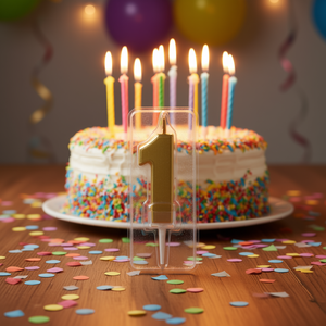 Party Love Gold Number <b>1</b> <b>Candle</b> 4.5Cm Birthday Cake Decoration - Product Image 3