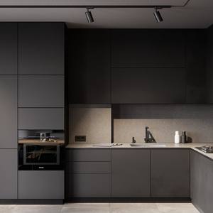 Gabinete de Cocina Personalizado de Madera Maciza y Acero Inoxidable, Diseño Moderno de Lujo, Tamaño y Color Personalizables - Product Image 2