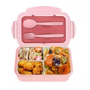 Wellfine Kids split Bento Lunch Box per bambini contenitori per il pranzo a 3 scomparti Easy Open School Lunch contenitori per ragazze e ragazzi