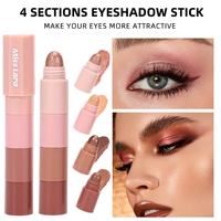 Lápiz Labial Mate Hidratante 4 en 1 de Larga Duración, Sombra de Ojos Roja a Prueba de Manchas, Pigmento Duradero para Ojos y Labios para Maquillaje