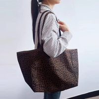Sac fourre-tout spacieux et décontracté pour femme Keymay, à double face, grand sac de voyage, sac de plage, imprimé animal, sac de voyage léopard pour le travail et les voyages