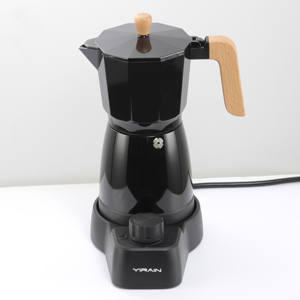 Cafetera eléctrica <span class=keywords><strong>moka</strong></span> con temporizador, máquina de café de aluminio, parte de madera nueva, automática - Product Image 3