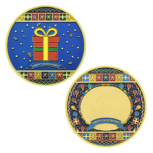 Médaille commémorative 3D Joyeux Anniversaire en alliage de zinc, plaquée or et argent, double face, souvenir de collection, cadeau - Product Image 4