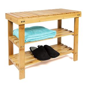 Ideale 3 ripiani scarpiera in bambù panca portaoggetti per hall, bagno, soggiorno, corridoio - Product Image 1