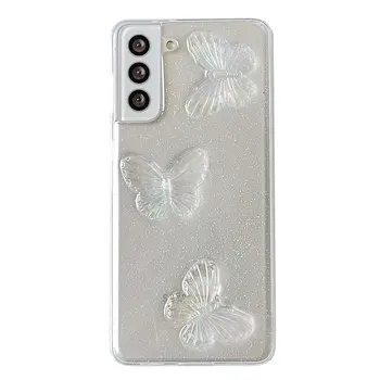 Fantasy butterfly for Samsung s24 phone case all-inclusive iphone15 three-dimensional glitter S23FE soft cover A52