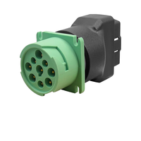 Adaptateur Linkyou OBD2 9 broches mâle J1939 vers 16 broches femelle vert ABS/PVC 12-24V Garantie 1 an Lecteur de code Universel Diagnostic