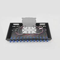 Panel Patch Fiber Optik 19 Inch 1U 24 Port LC Rak Mount ODF Distribution Frame Full Loaded Fiber Optik SC LC Patch Panel