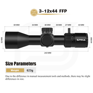 3-12x44 FFP 조명형 OEM 레티클 FMC 헌팅 LPVO 전술 조준경 - Product Image 3