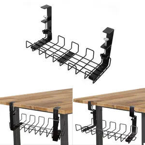 Cavo organizza morsetto Home Office Computer scatola di metallo porta strisce cavo rack sotto il vassoio della scrivania gestione dei cavi organizza